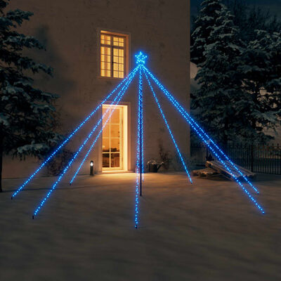 vidaXL Luci per Albero di Natale Interni Esterni 576 LED Blu 3,6 m