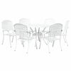 vidaXL Set da Pranzo per Giardino 7 pcs Bianco Alluminio
