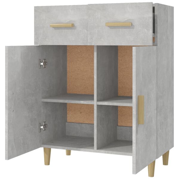 vidaXL Credenza Grigio Cemento 69,5x34x89 cm in Legno Multistrato