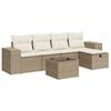 vidaXL Set Divano da Giardino 6 pz con Cuscini Beige in Polyrattan