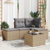 vidaXL Set Divano da Giardino 5 pz con Cuscini Beige in Polyrattan