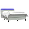 vidaXL Letto a Molle con Materasso e LED Grigio Chiaro 160x210cm Velluto