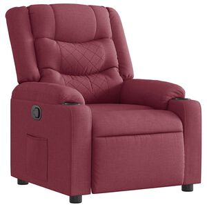 vidaXL Poltrona Reclinabile in Tessuto Rosso Vino