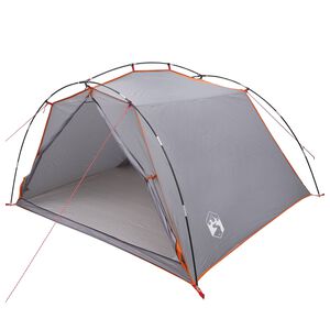 vidaXL Tenda a tunnel 4 persona Grigio e arancione