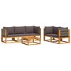 vidaXL Set di divani da giardino 6 pezzi con cuscini in legno di acacia e corda