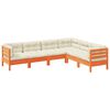vidaXL Set Divani Giardino 6pz con Cuscini Marrone Cera Massello Pino