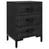 vidaXL Comodino Nero 40x30x55 cm Legno Massello di Pino Riciclato