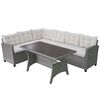 vidaXL Set Divani da Giardino 3 pz con Cuscini in Polyrattan Grigio