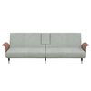 vidaXL Divano Letto con Portabicchieri in Velluto Grigio Chiaro