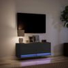 vidaXL Mobile TV a Parete con Luci LED Nero 100x31x35 cm