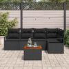 vidaXL Set Divano da Giardino con cuscino 6 pcs Nero polyrattan