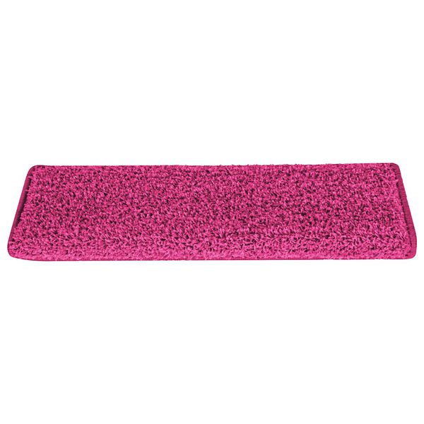 vidaXL Tappetini per scale 15 pz 65x21x4 cm Rosa Bordo rettangolare