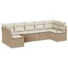 vidaXL Set Divano da Giardino 7 pcs Beige e Bianco polyrattan