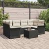 vidaXL Set Divano da Giardino con cuscino 7 pcs Nero polyrattan