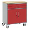 vidaXL Carrello da lavoro a rulli Rosso e Grigio 75 x 45 x 85 cm