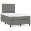 vidaXL Letto a Molle Materasso e LED Grigio Scuro 120x190cm in Tessuto