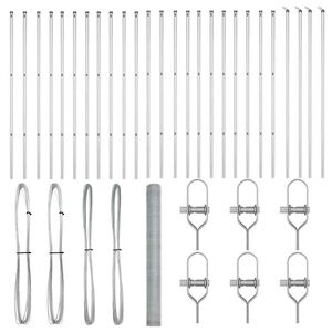 vidaXL Palo della recinzione Argento