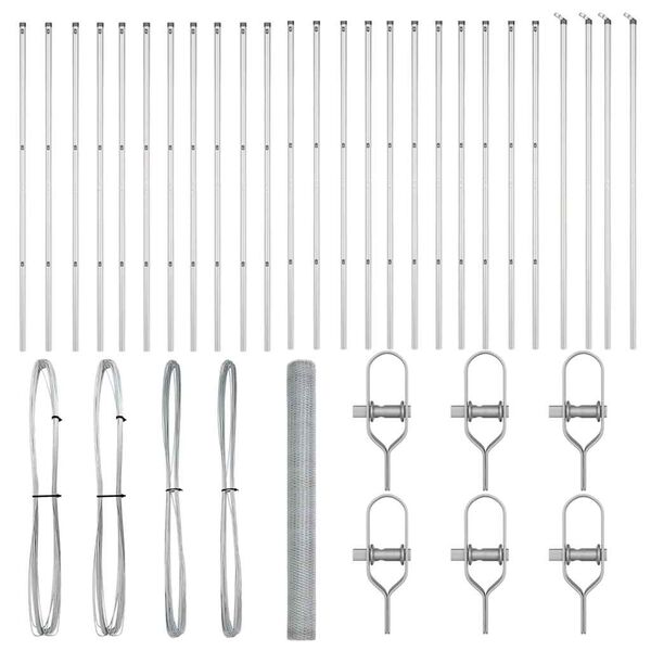 vidaXL Palo della recinzione Argento 50 x 1,6 m (rete da 13 mm)