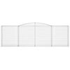 vidaXL Cesti Gabbioni ad Arco 10 pz 400x50x120/140 cm Ferro Zincato