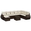 vidaXL Set Divani da Giardino 8 pz con Cuscini Marrone in Polyrattan