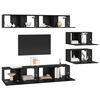 vidaXL Set mobile TV 6 pcs Rovere Nero Legno multistrato