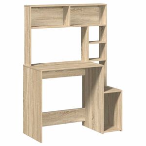 vidaXL Scrivania Mensole Rovere Sonoma 100x45x140 cm Legno Multistrato