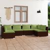 vidaXL Set Divani da Giardino 6 pz con Cuscini in Polyrattan Marrone