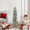 vidaXL Albero di Natale Artificiale Sottile Verde e Bianco 120 cm