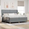 vidaXL Letto a molle con materasso Grigio chiaro 200 x 200 cm Tessuto