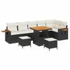 vidaXL Set Divano da Giardino 11 pz 9-Numero di posti Nero e Crema