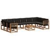 vidaXL Set di divani da esterno 11 pz Naturale e Nero