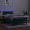 vidaXL Letto a Molle con Materasso e LED Verde Scuro 100x200cm Velluto