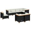 vidaXL Set Divani da Giardino con Cuscini 8 pz Nero in Polyrattan