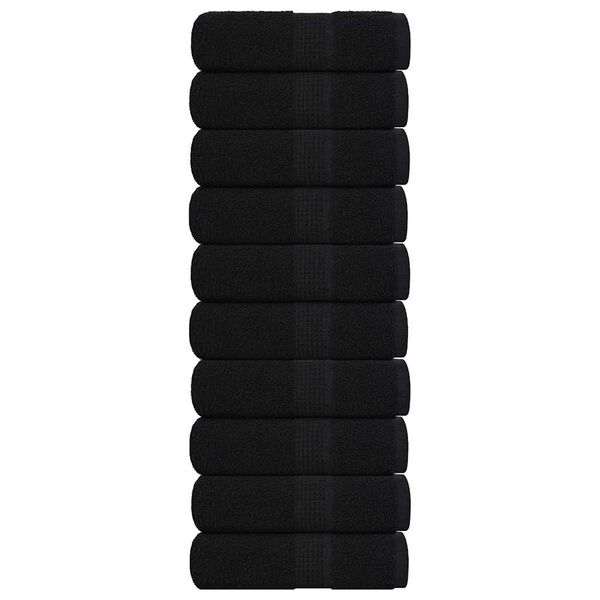 vidaXL Asciugamani per ospiti FROGN 10 pz Nero 30x50 cm 360 g/m&sup2;