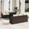 vidaXL Set Divano da Giardino con cuscino 7 pcs Marrone Poly Rattan