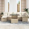 vidaXL Set Divano da Giardino con cuscino 8 pcs Beige Poly Rattan