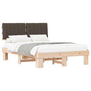 vidaXL Letto con Testiera Rivestita Talpa 135 x 190 cm Pino massello