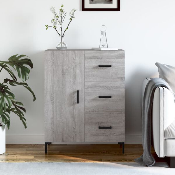 vidaXL Credenza Grigio Sonoma 69,5x34x90 cm in Legno Multistrato