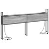 vidaXL Testiera con Stazione di Carica e Storage Grigio sonoma 200 cm