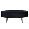 Venture Home Ottomana Otto 100x40x41 cm Velluto Nero e Ottone