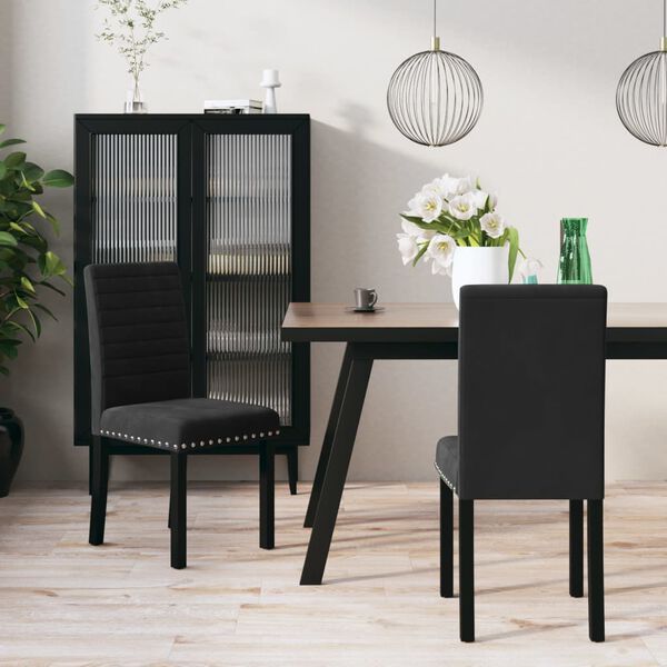 vidaXL Sedie da Pranzo 2 pz Nere in Velluto