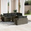 vidaXL Set Divani da Giardino 11 pz con Cuscini in Polyrattan Grigio