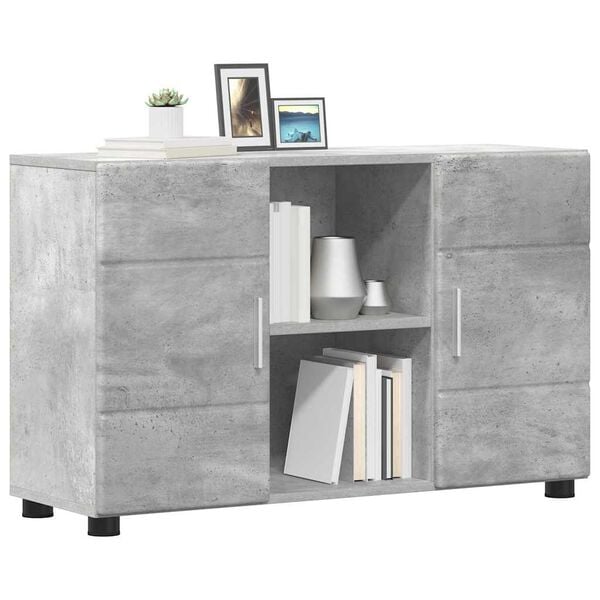 vidaXL Credenza con porta FLORIN Grigio cemento 88,5 x 30,5 x 55,5 cm