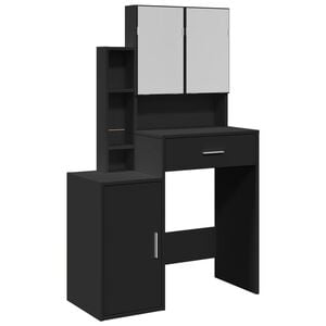 vidaXL Toeletta con Armadietto Nero 80x35x132 cm