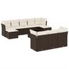 vidaXL Set Divani da Giardino 11 pz con Cuscini Polyrattan Marrone