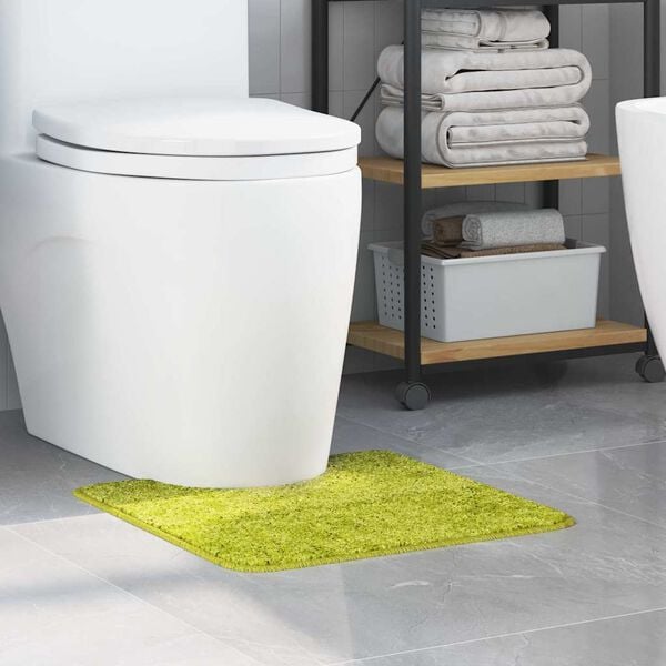 vidaXL Tappeto Antiscivolo per Bagno con Taglio per Toilette Verde