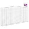 vidaXL Cesti Gabbioni ad Arco 4 pz 400x50x200/220 cm Ferro Zincato