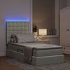 vidaXL Letto con contenitore e LED Grigio chiaro 90 x 190 cm Velluto