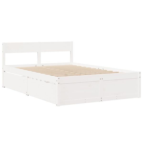 vidaXL Letto senza Materasso Bianco 120x200 cm Legno Massello di Pino