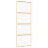 vidaXL Porta Scorrevole Dorata 76x205 Vetro Trasparente ESG Alluminio
